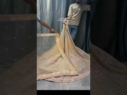 Charming peach crop top Lehenga