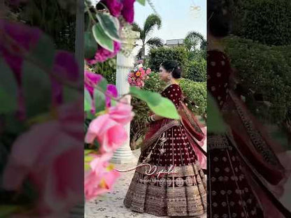 Heavy maroon ball bridal lehenga happy customer