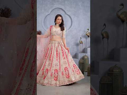 White pink Designer lehenga