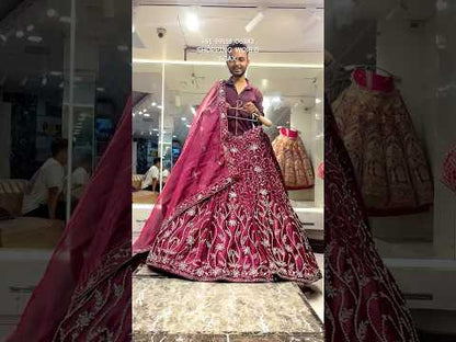 Designer purple violet wine pink Lehenga