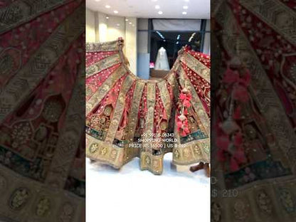 Lovely Marwari Red mustard Double Dupatta Lehenga