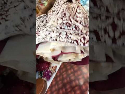 Maroon fabulous Peplum long Dress Farshi Gaharara Pakistani Bridal Dress Muslim Special