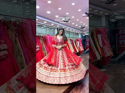 Lehenga nupcial roja de diseñador