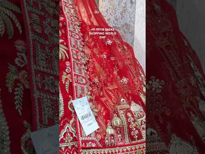 Eye catching red bridal lehenga