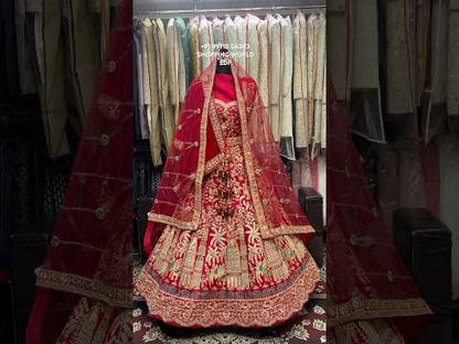 Eye catching red bridal Lehenga