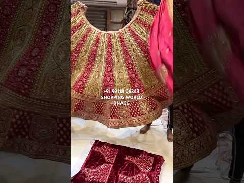 भव्य लाल और आइवरी मस्टर्ड लहंगा