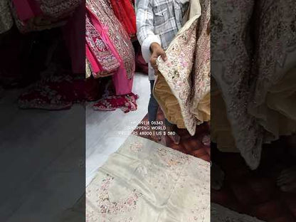 Pure Handwork cream white lehenga