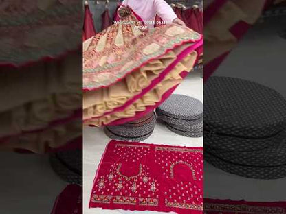 Something different red bridal double dupatta lehenga