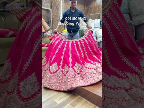Rani pink beads work Bridal Lehenga