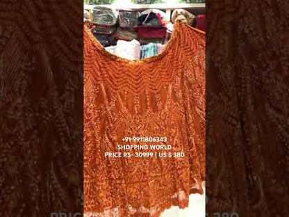 Gorgeous rust mono tone handwork PDP Lehenga