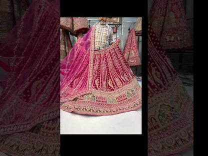 Fantastic rani pink peacock bridal Lehenga