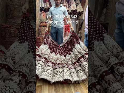 Maroon Doli Barat Heavy Ball Bridal Lehenga