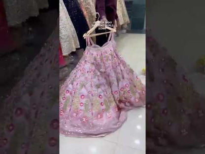 Lovely yellow Blue pink light green Pdp Ready to wear Crop top Lehenga