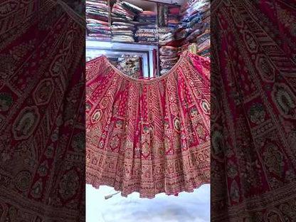 Glamorous handwork peacock rani pink Lehenga