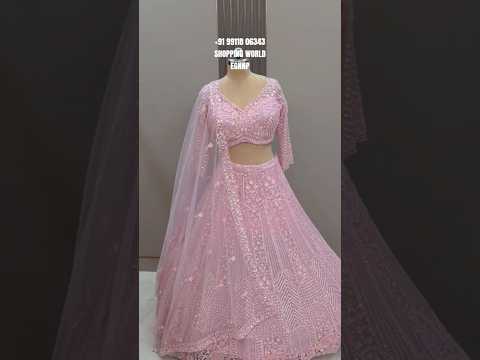 Designer Baby pink on pink Monotone Crop Top Lehenga