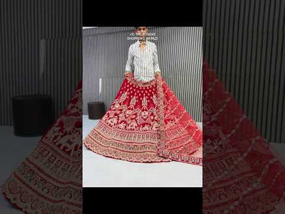 Lovely red handwork doli barat bridal Lehenga