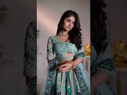 Gorgeous sky blue girlish lehenga 492