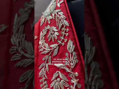 Lehenga de novia roja