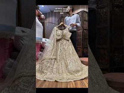 Pleasing golden crop top lehenga