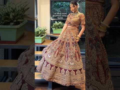 Embellished orange mustard peacock Ready to wear Crop top Lehenga