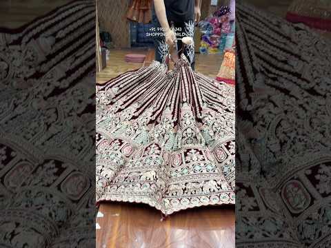 Peacock maroon Ball Bridal Lehenga