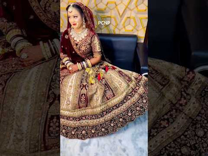 Fantastic Golden Maroon Bridal Lehenga ( Happy Customer)