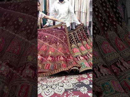 Fabulous maroon Doli barat ball bridal Lehenga