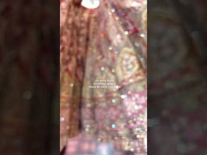 Lehenga nupcial de bola roja tremenda