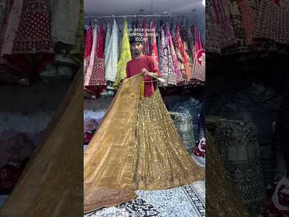 Awesome golden on golden monotone mustard Lehenga
