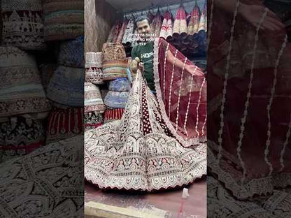Majestic maroon ball bridal Lehenga