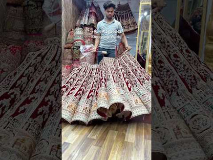 मरून बॉल ब्राइडल लहंगा