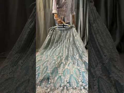 Lovely blue crop top lehenga