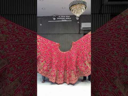 Khoobsurat rani pink peacock handwork bridal Lehenga