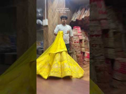 Astonishing yellow haldi mehendi ball bridal Lehenga
