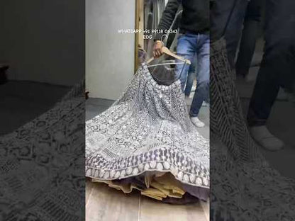 Designer lavender crop top lehenga