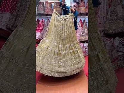 Attractive golden lehenga