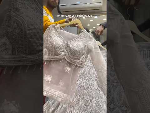 Majestic white crop top lehenga