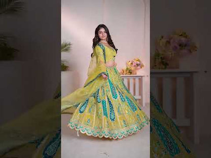 Charming yellow girlish lehenga 484