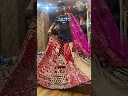 Attractive multicolour multikali Doli barat bridal Lehenga