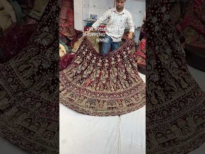 Maroon designer Bridal Lehenga