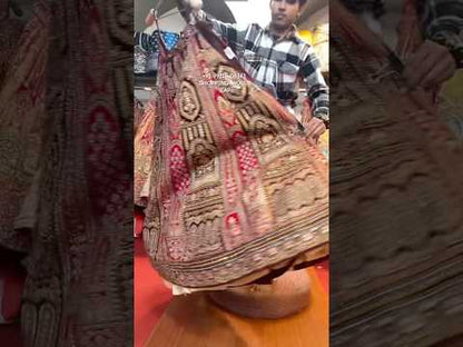 Eye catching pink heavy bridal Lehenga