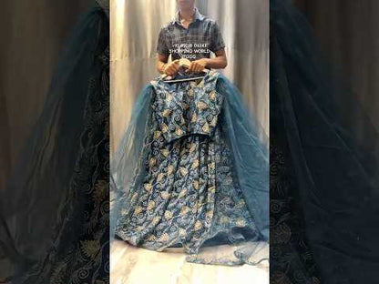 Lavishing blue crop top Lehenga