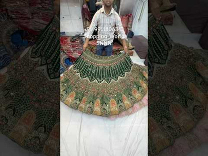 Heavy Jhumka Blue Lehenga