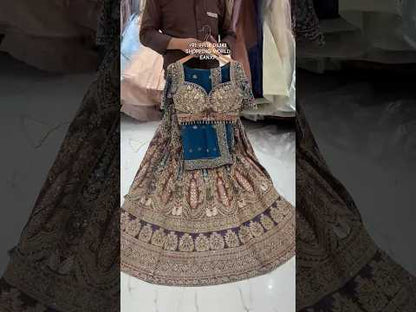 Eye catching Blue Crop Top Lehenga