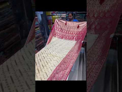 Astonishing silk banarasi kanjivaram white maroon saree