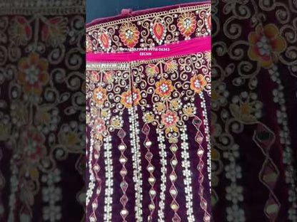 Lovely maroon jhumka ball bridal lehenga