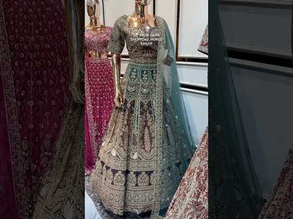 Something different pista green Crop Top Lehenga