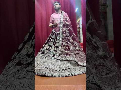 Beautiful maroon bridal Lehenga