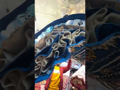 Deliciosa lehenga de perla azul