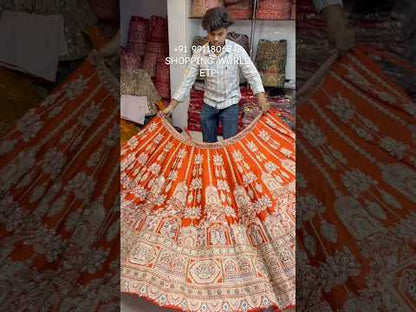 Rust Orange Designer Lehenga